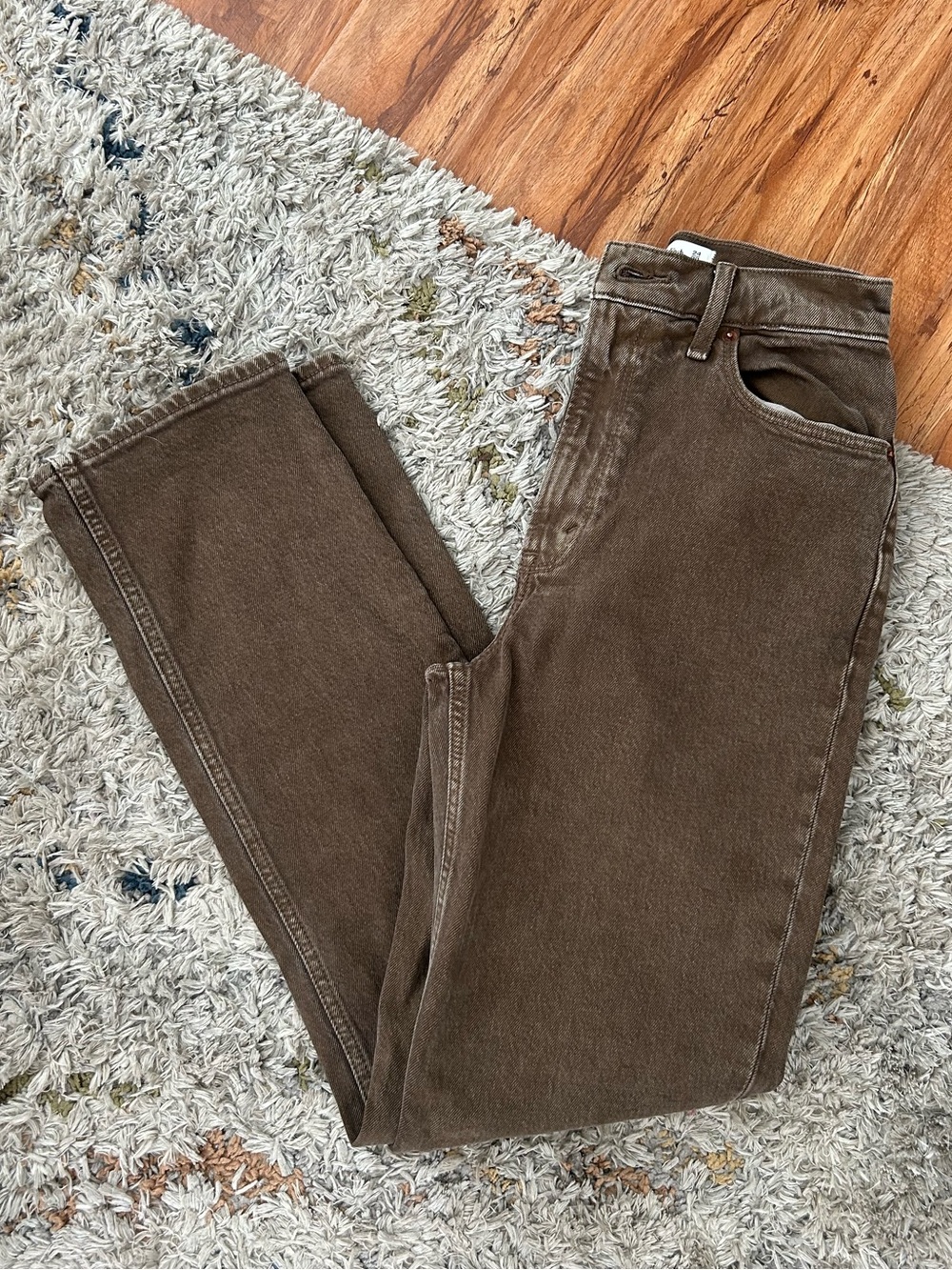 Abercrombie & Fitch 90s straight curve love brown denim jeans